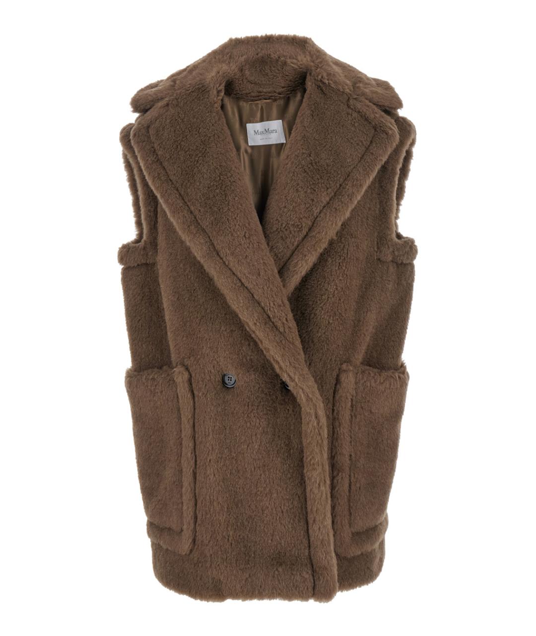 MAX MARA Коричневый шерстяной жилет, фото 1