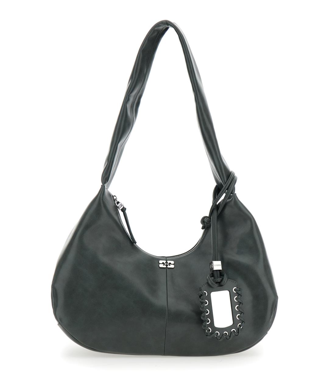 GANNI Серая кожаная сумка через плечо, фото 1