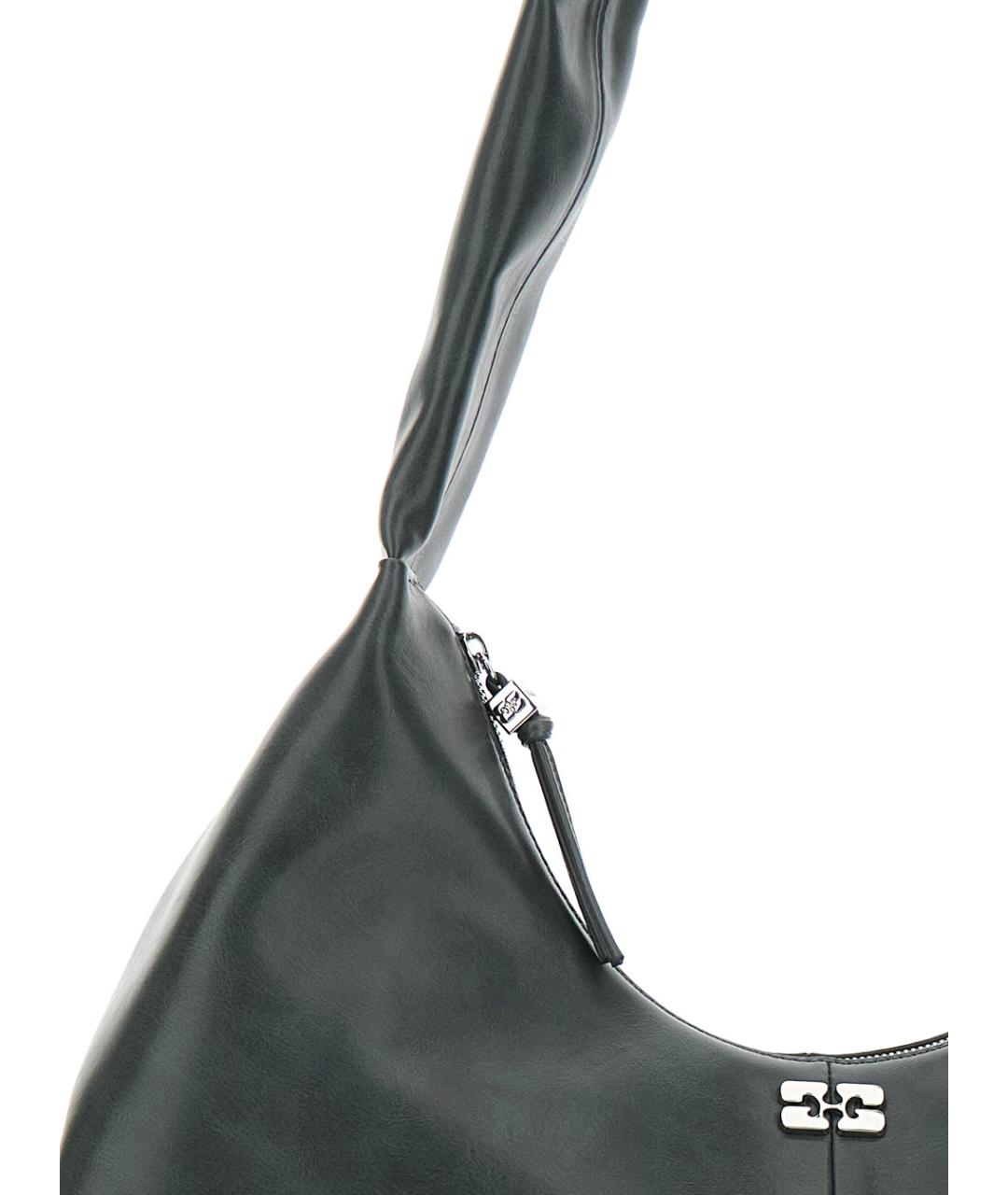 GANNI Серая кожаная сумка через плечо, фото 3