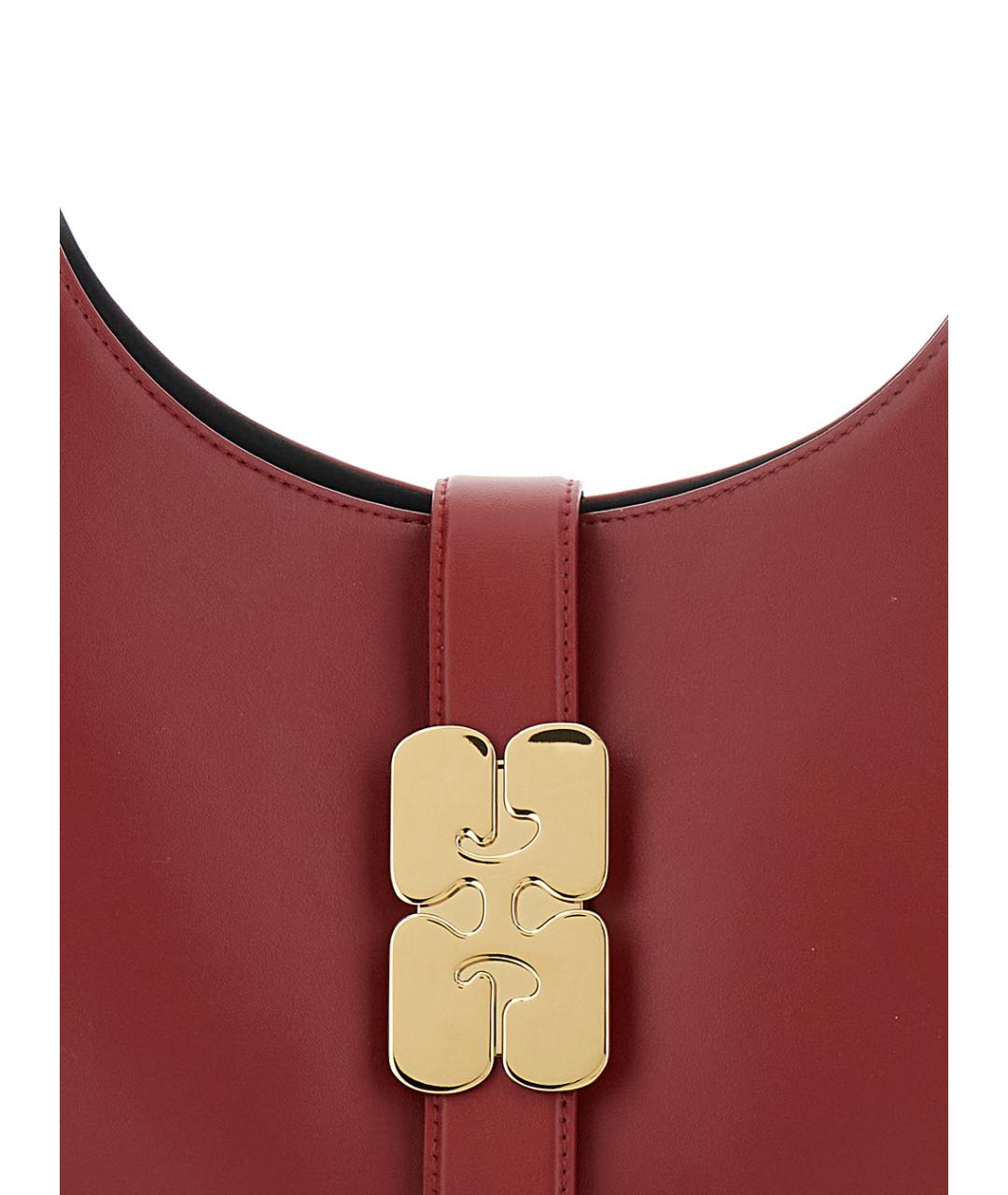 GANNI Красная кожаная сумка через плечо, фото 3