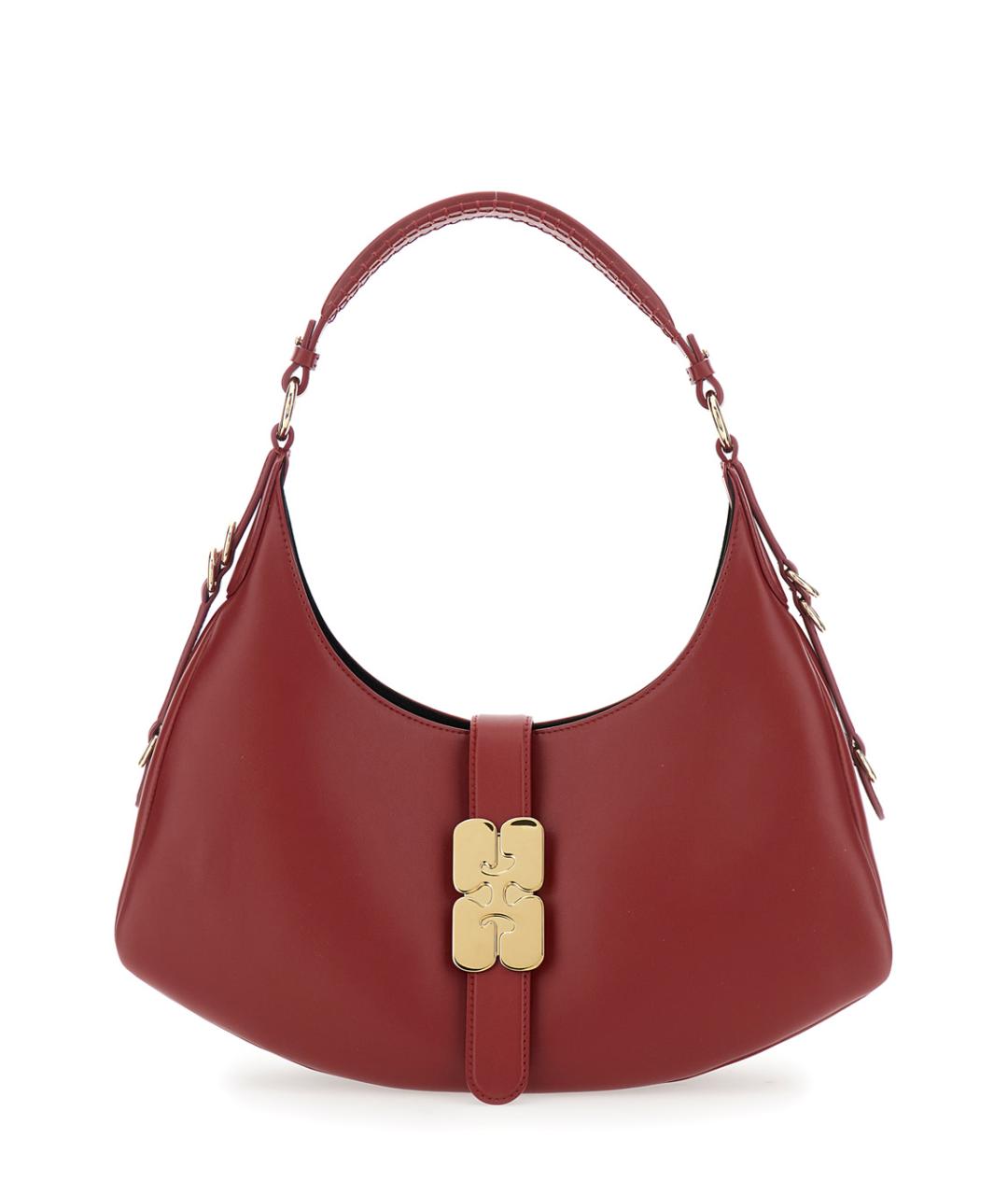 GANNI Красная кожаная сумка через плечо, фото 1