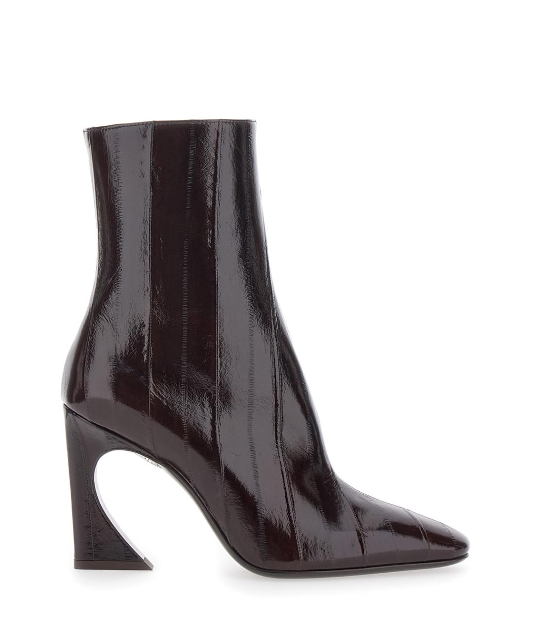 FENDI Коричневые кожаные ботильоны, фото 1