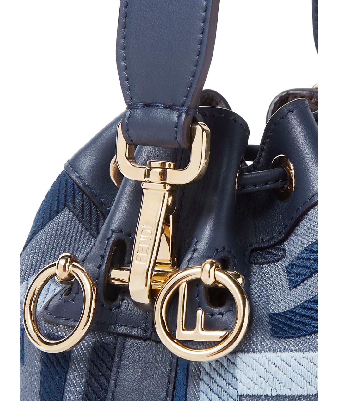 FENDI Синяя хлопковая сумка тоут, фото 3