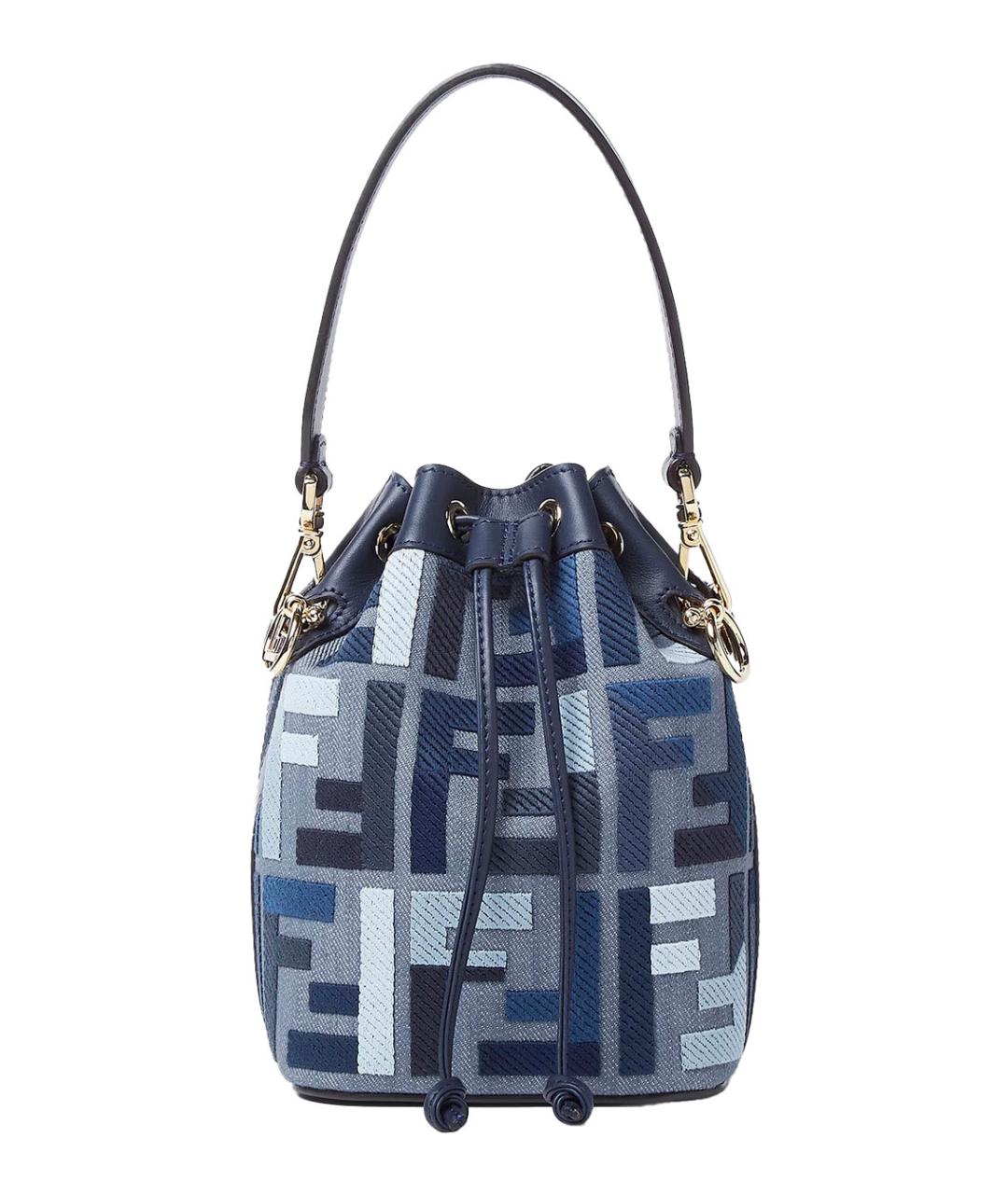 FENDI Синяя хлопковая сумка тоут, фото 1