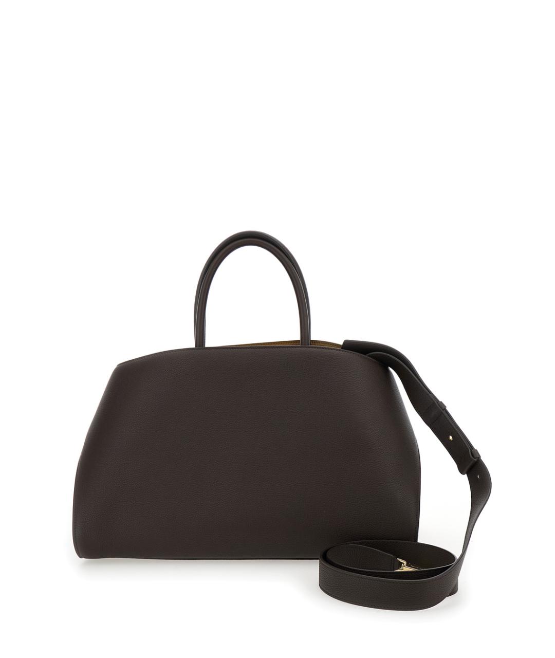 FERRAGAMO Коричневая кожаная сумка с короткими ручками, фото 2