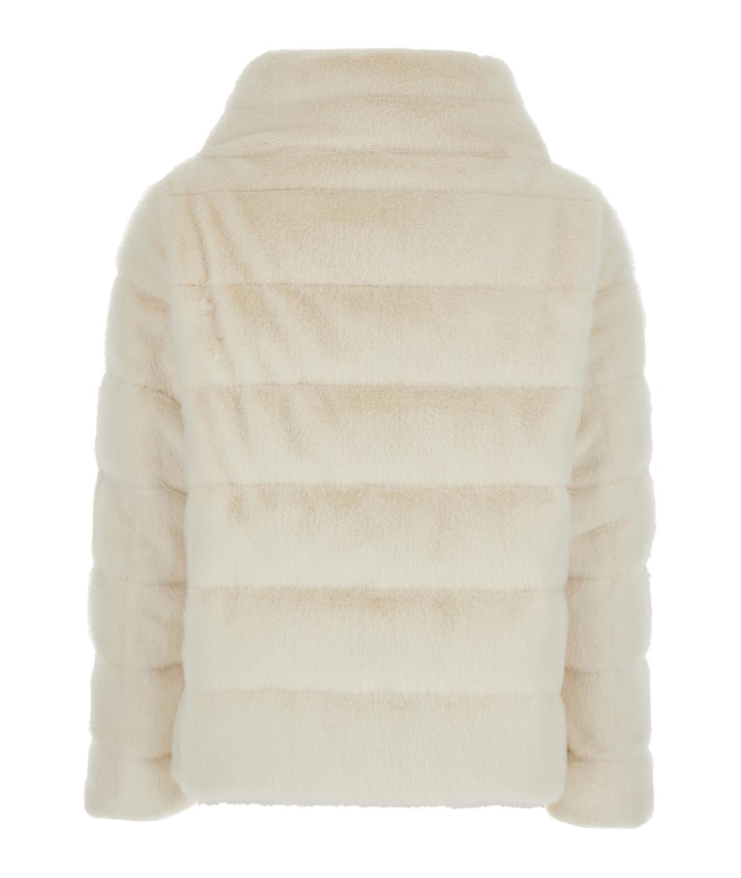 HERNO Белый меховой пуховик, фото 2