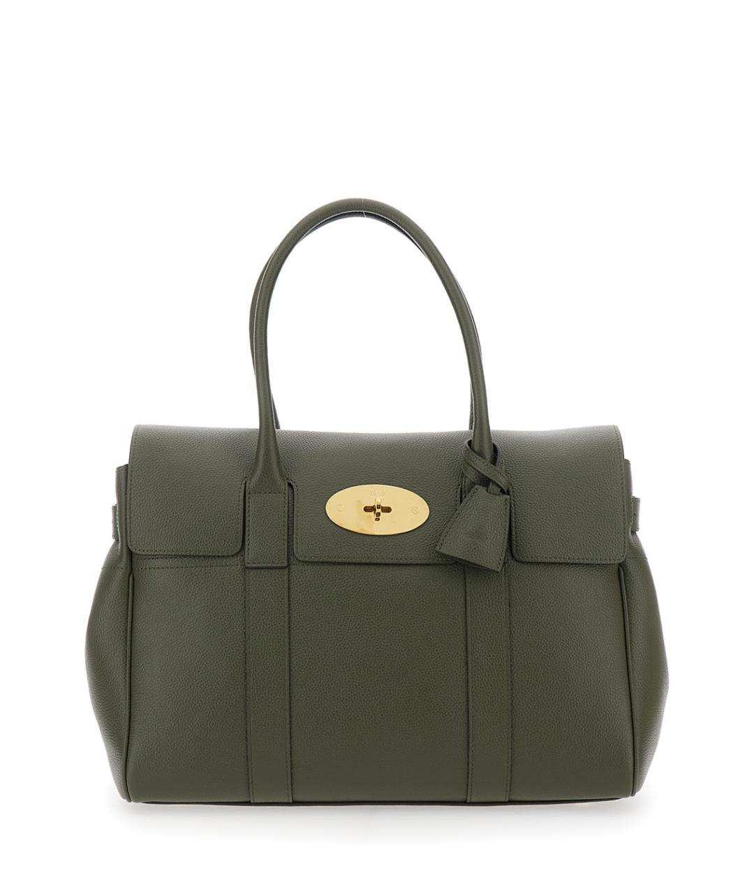 MULBERRY Зеленая кожаная сумка с короткими ручками, фото 1