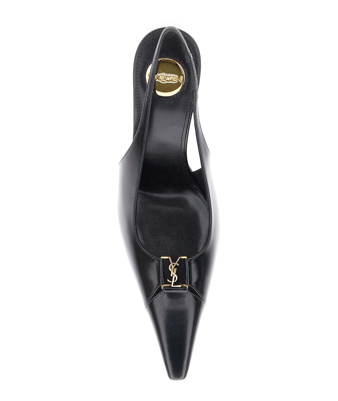 SAINT LAURENT Черные кожаные туфли, фото 4