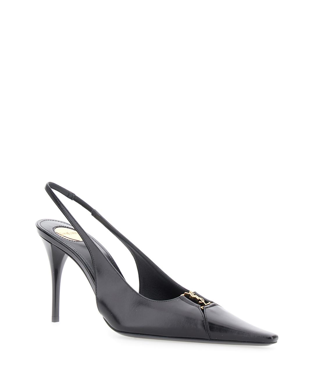 SAINT LAURENT Черные кожаные туфли, фото 2