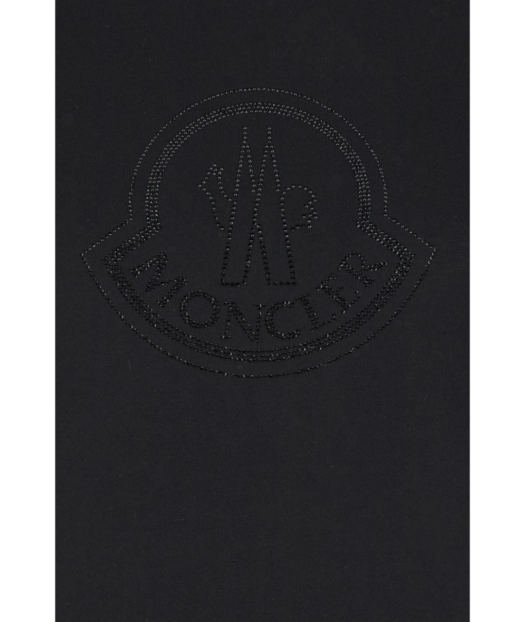 MONCLER Черная хлопковая футболка, фото 3
