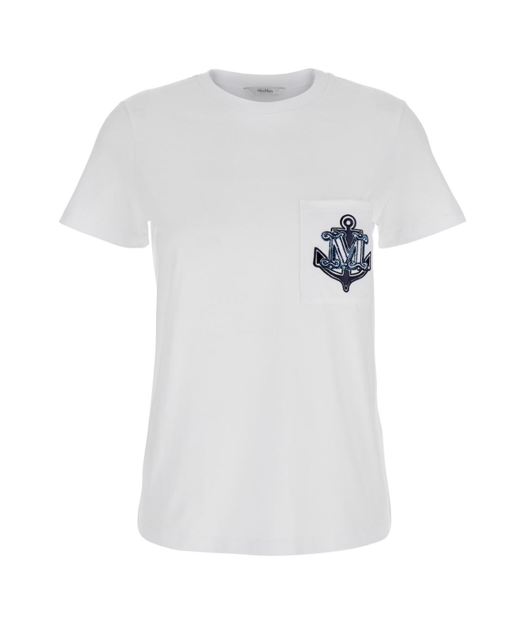 MAX MARA Белая хлопковая футболка, фото 1