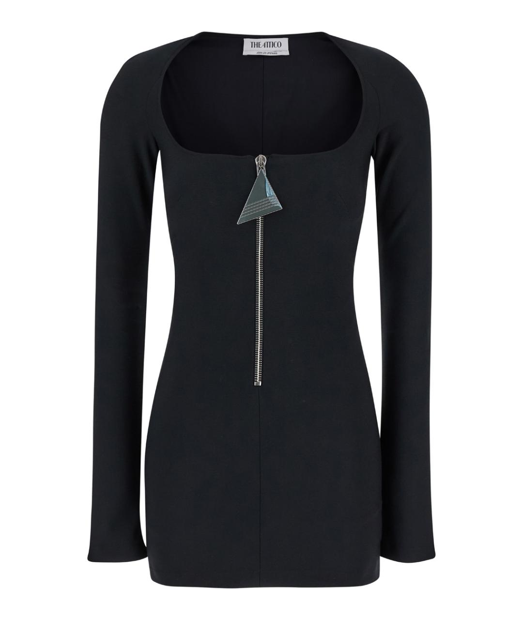 THE ATTICO Черное полиэстеровое повседневное платье, фото 1