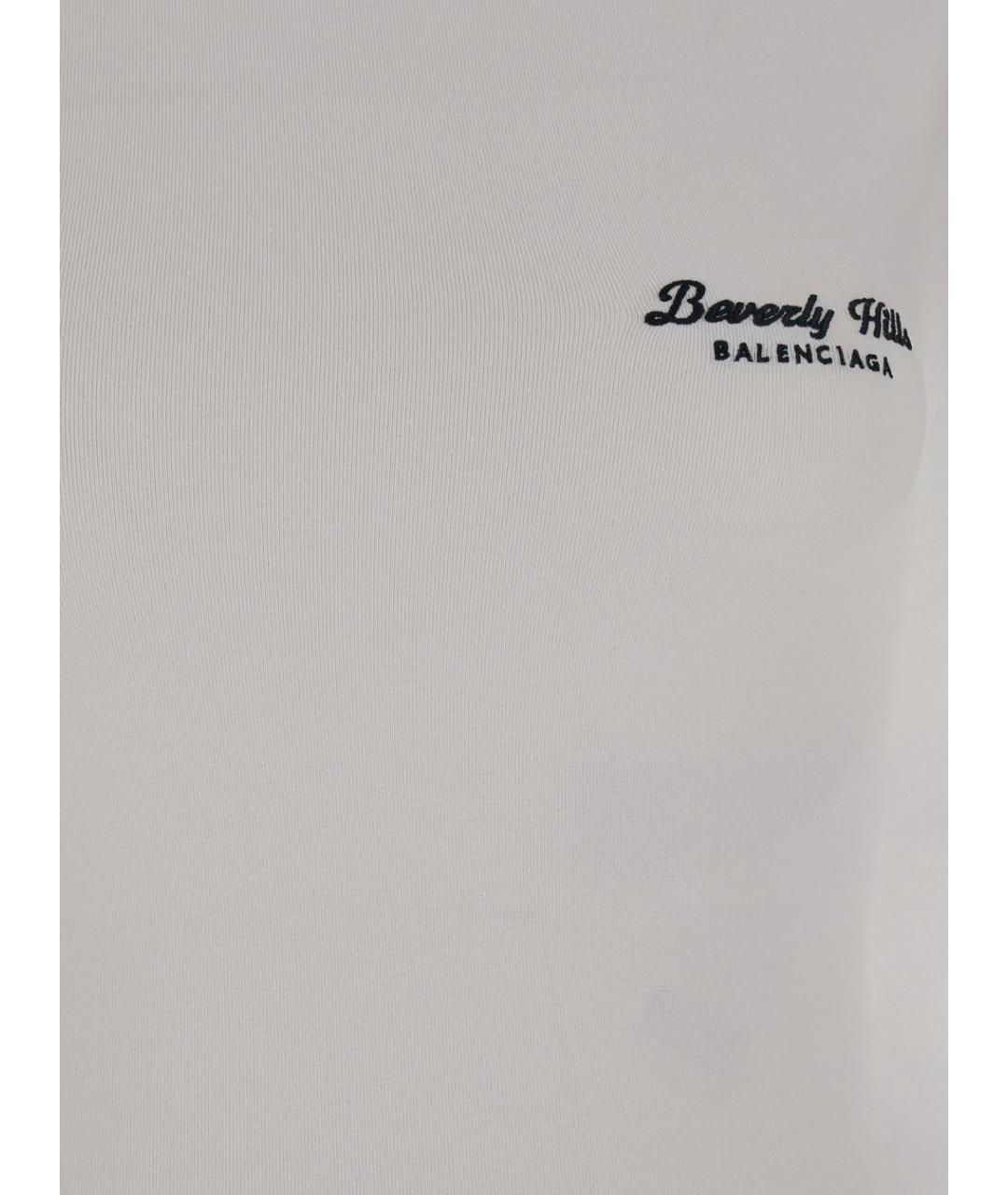BALENCIAGA Белая хлопковая футболка, фото 3