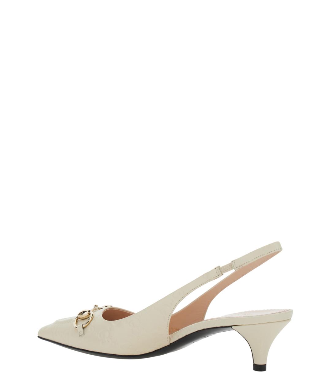 GUCCI Белые кожаные туфли, фото 3