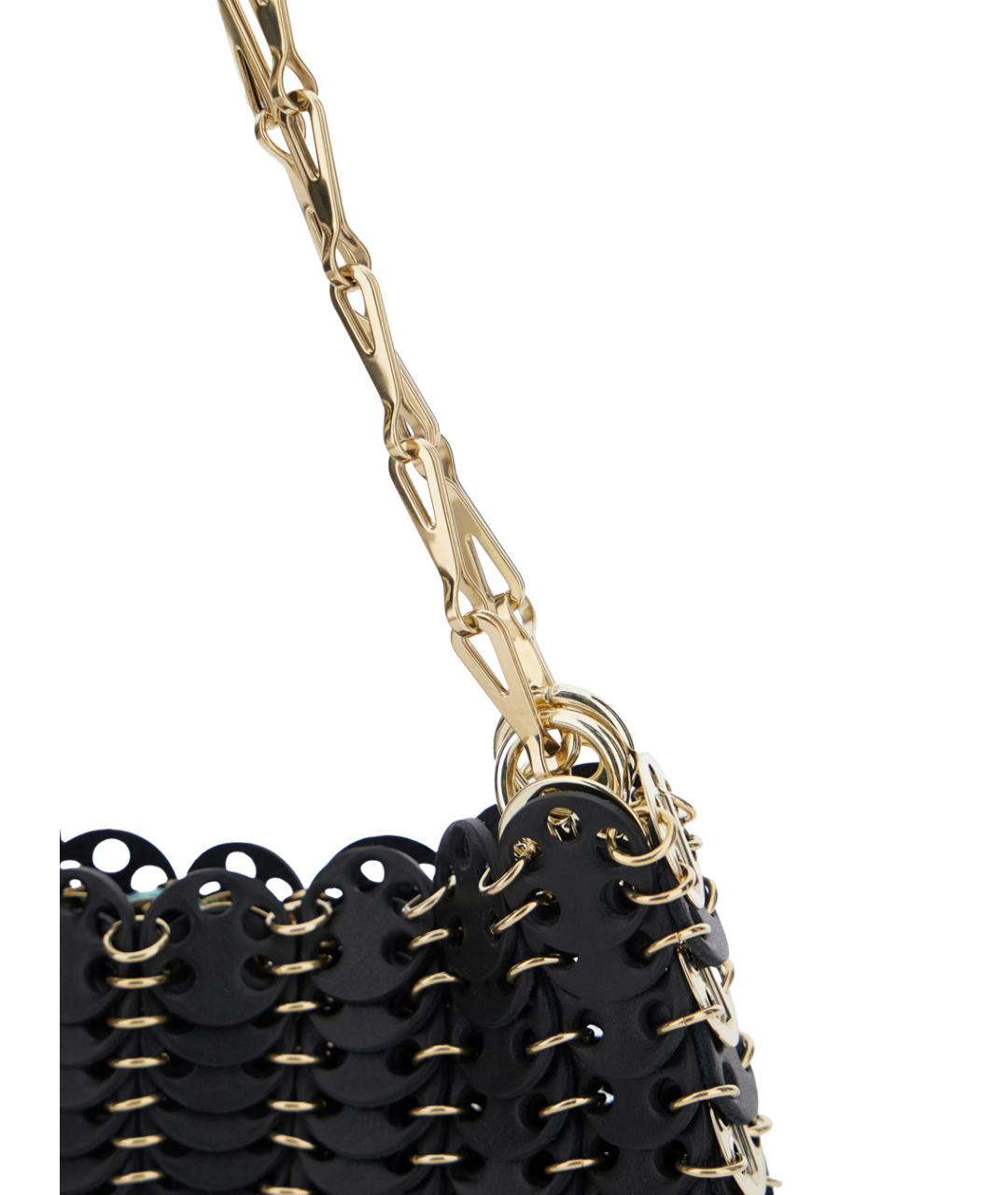 PACO RABANNE Черная кожаная сумка через плечо, фото 3