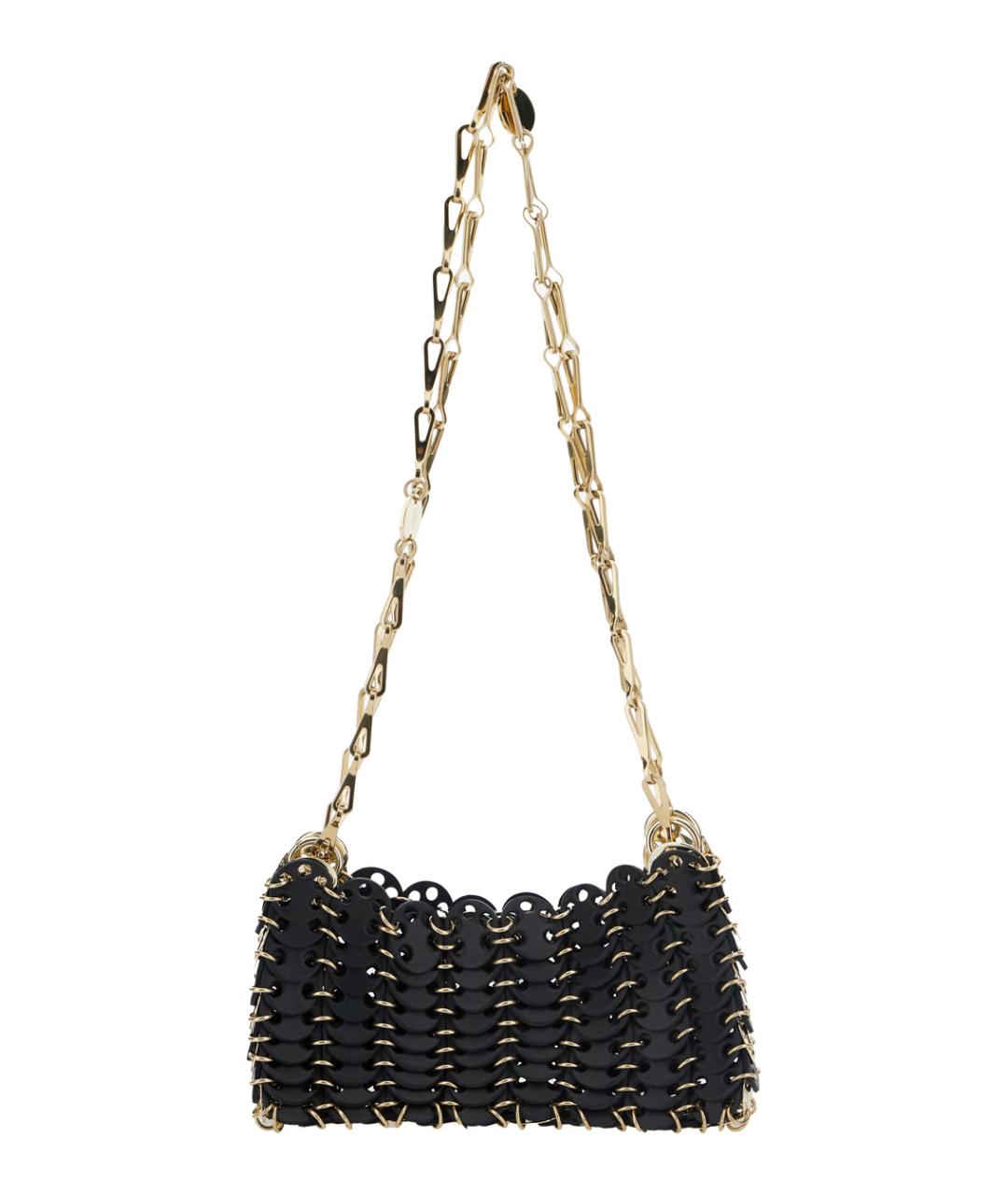 PACO RABANNE Черная кожаная сумка через плечо, фото 1