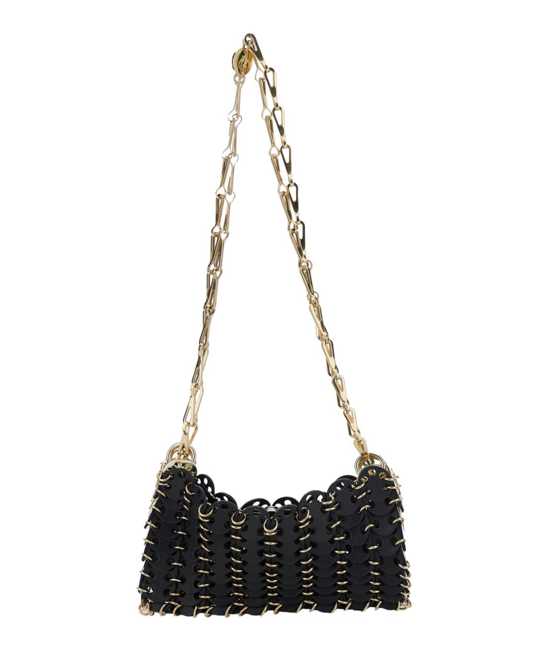 PACO RABANNE Черная кожаная сумка через плечо, фото 2