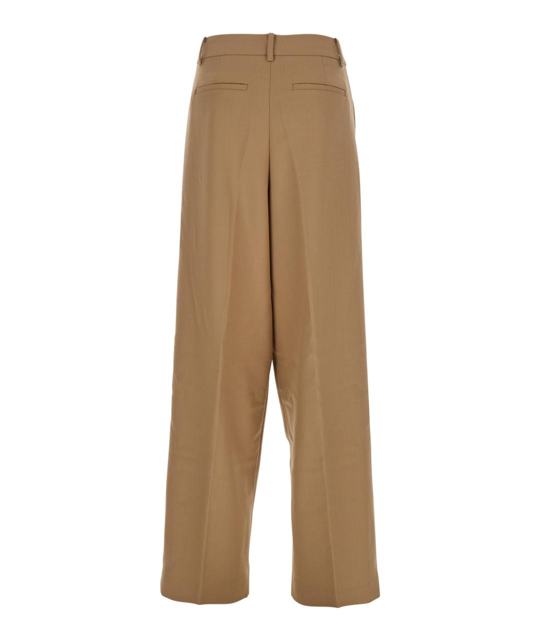 MICHAEL MICHAEL KORS Бежевые шерстяные прямые брюки, фото 2