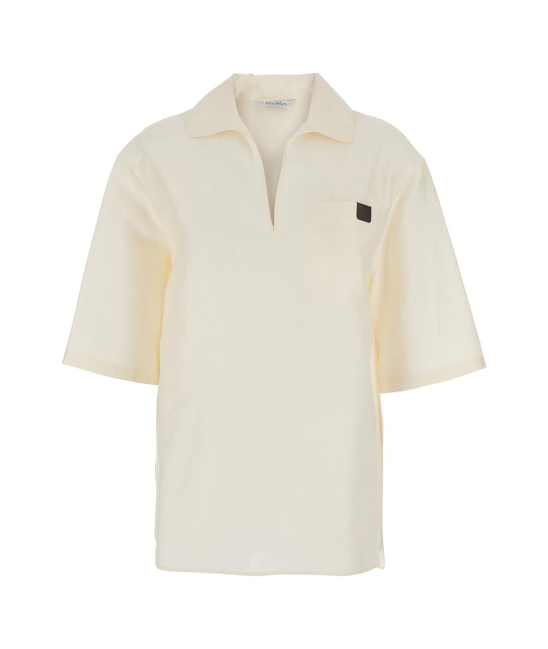 MAX MARA Белая льняная рубашка, фото 1