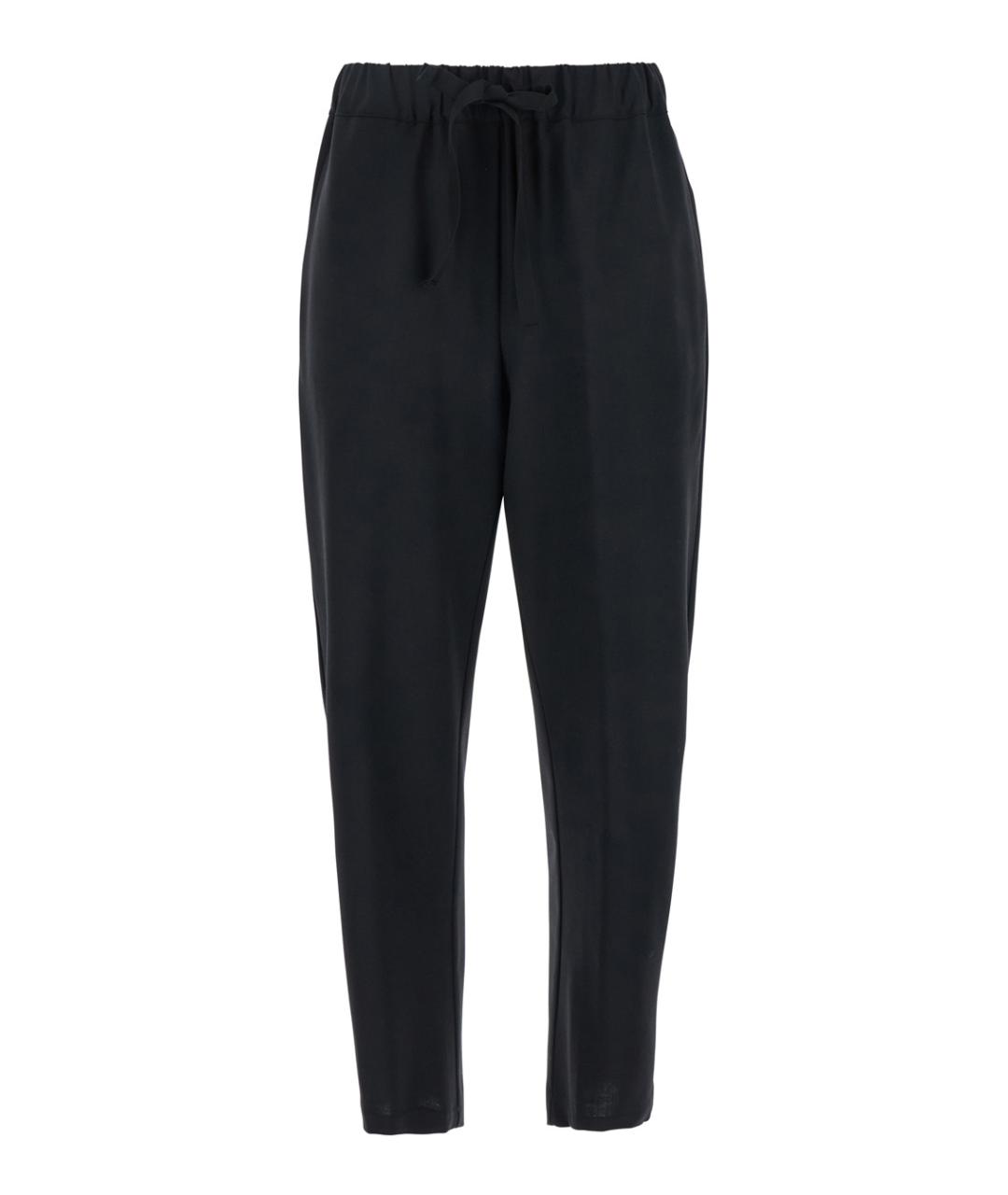 SEMICOUTURE Черные полиэстеровые прямые брюки, фото 1