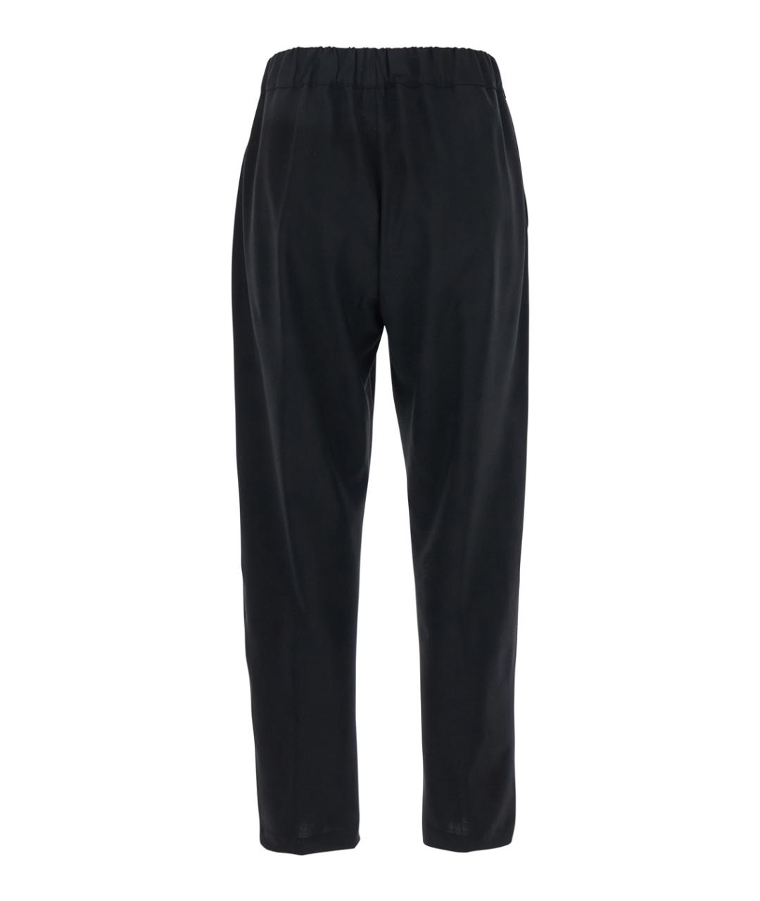 SEMICOUTURE Черные полиэстеровые прямые брюки, фото 2