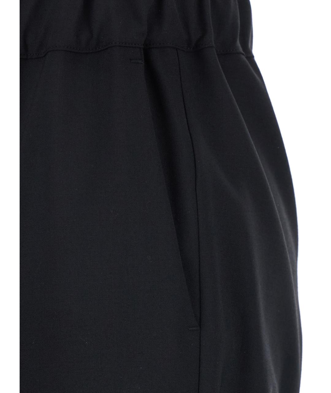 SEMICOUTURE Черные полиэстеровые прямые брюки, фото 3
