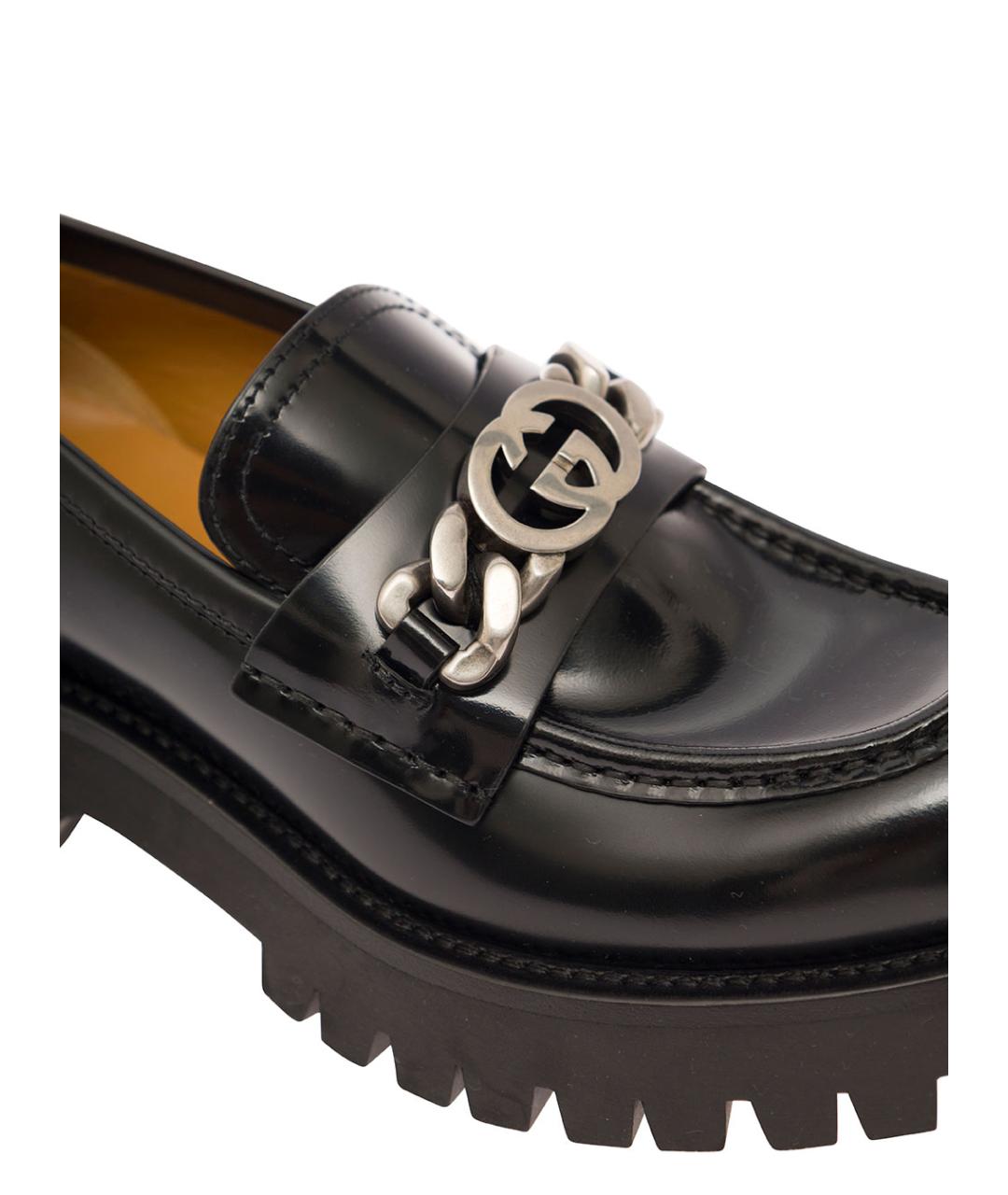 GUCCI Черные кожаные лоферы, фото 4
