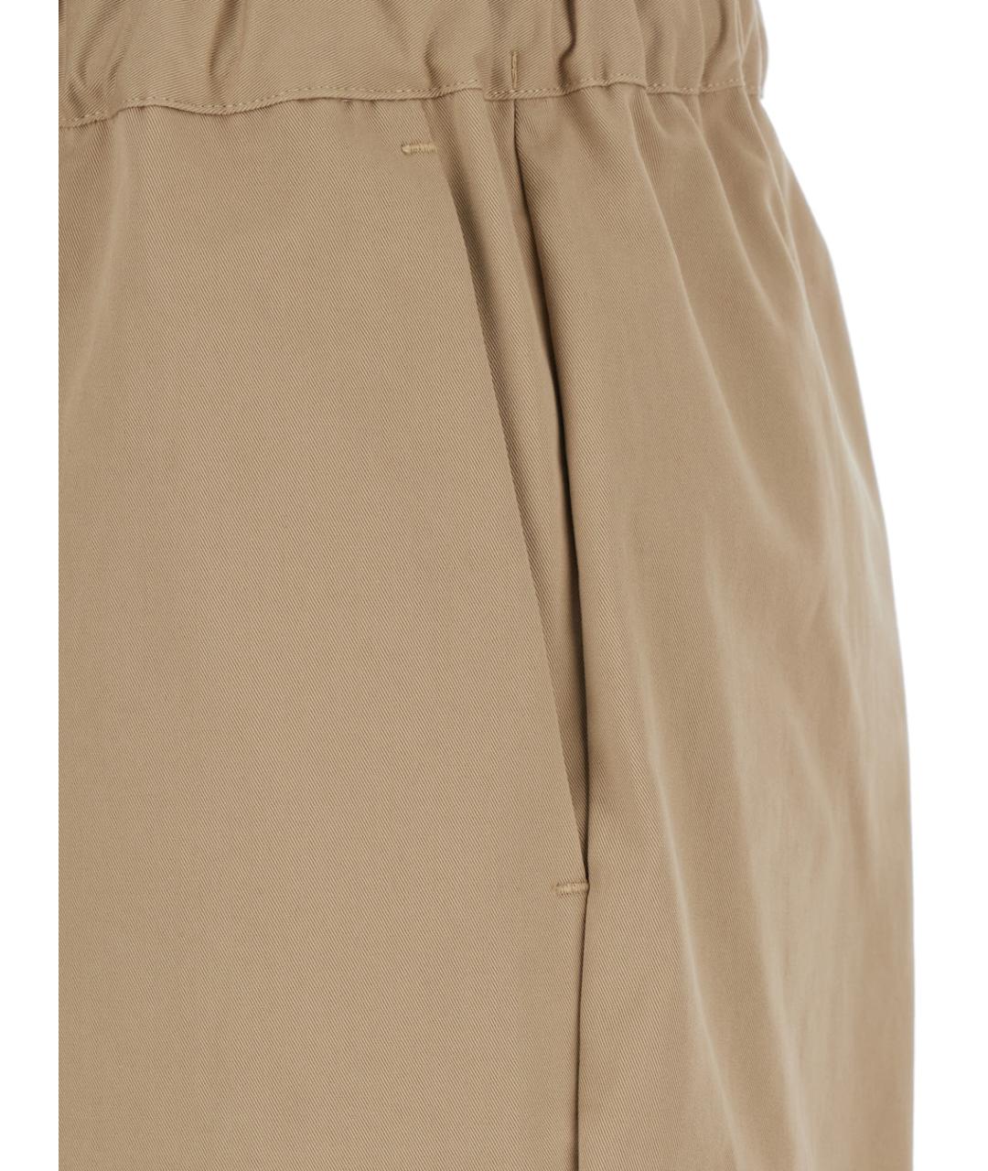 SEMICOUTURE Бежевые хлопковые прямые брюки, фото 3