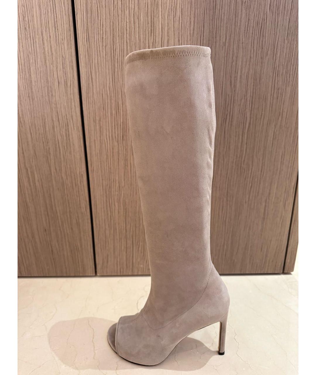 STUART WEITZMAN Серые замшевые сапоги, фото 8