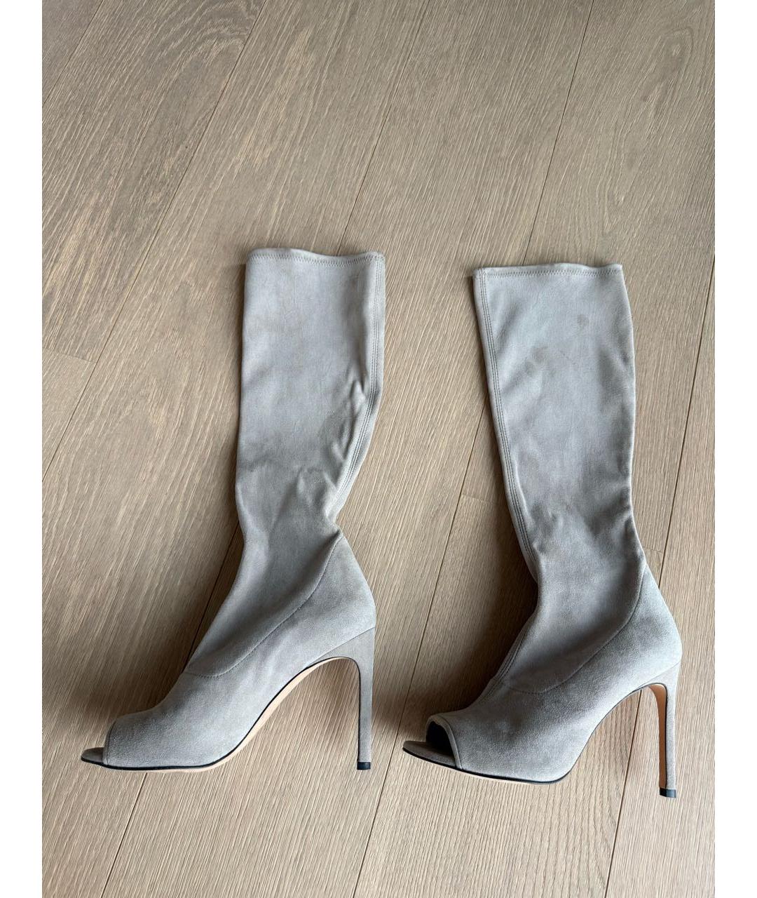 STUART WEITZMAN Серые замшевые сапоги, фото 7