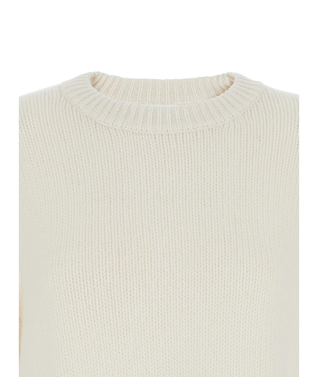 SOFT GOAT Белый кашемировый джемпер / свитер, фото 3