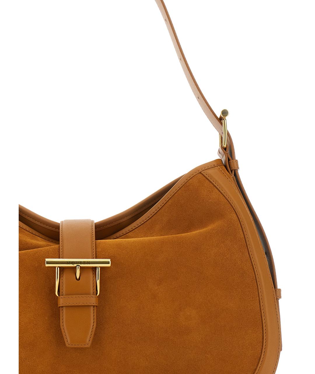 ALEXANDER MCQUEEN Коричневая замшевая сумка через плечо, фото 3