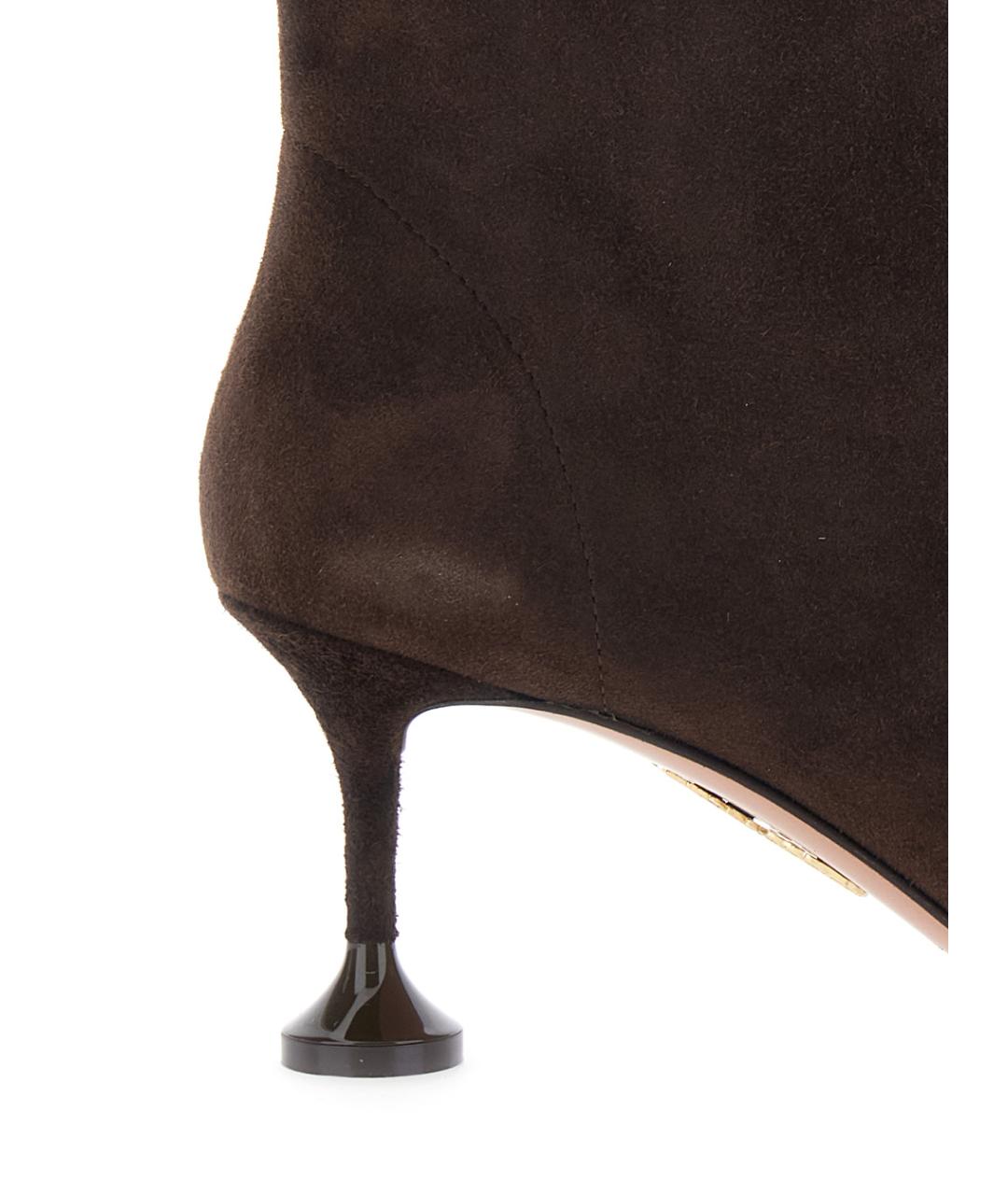 AQUAZZURA Коричневые замшевые сапоги, фото 4