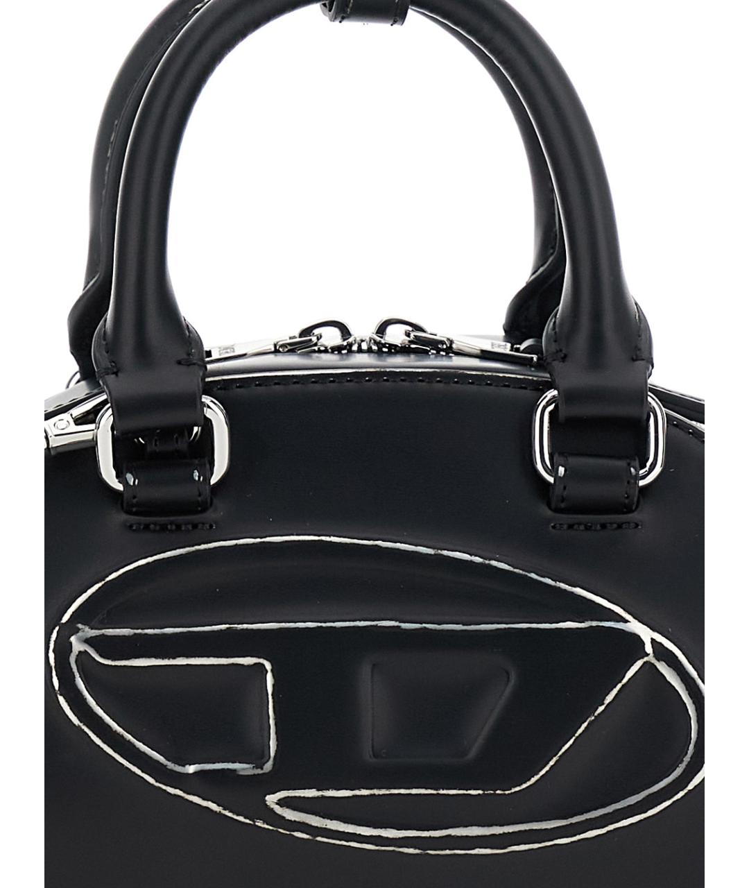 DIESEL Черная сумка с короткими ручками из искусственной кожи, фото 3