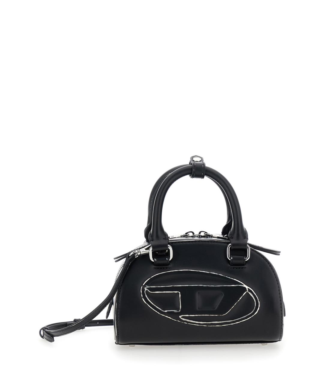 DIESEL Черная сумка с короткими ручками из искусственной кожи, фото 1