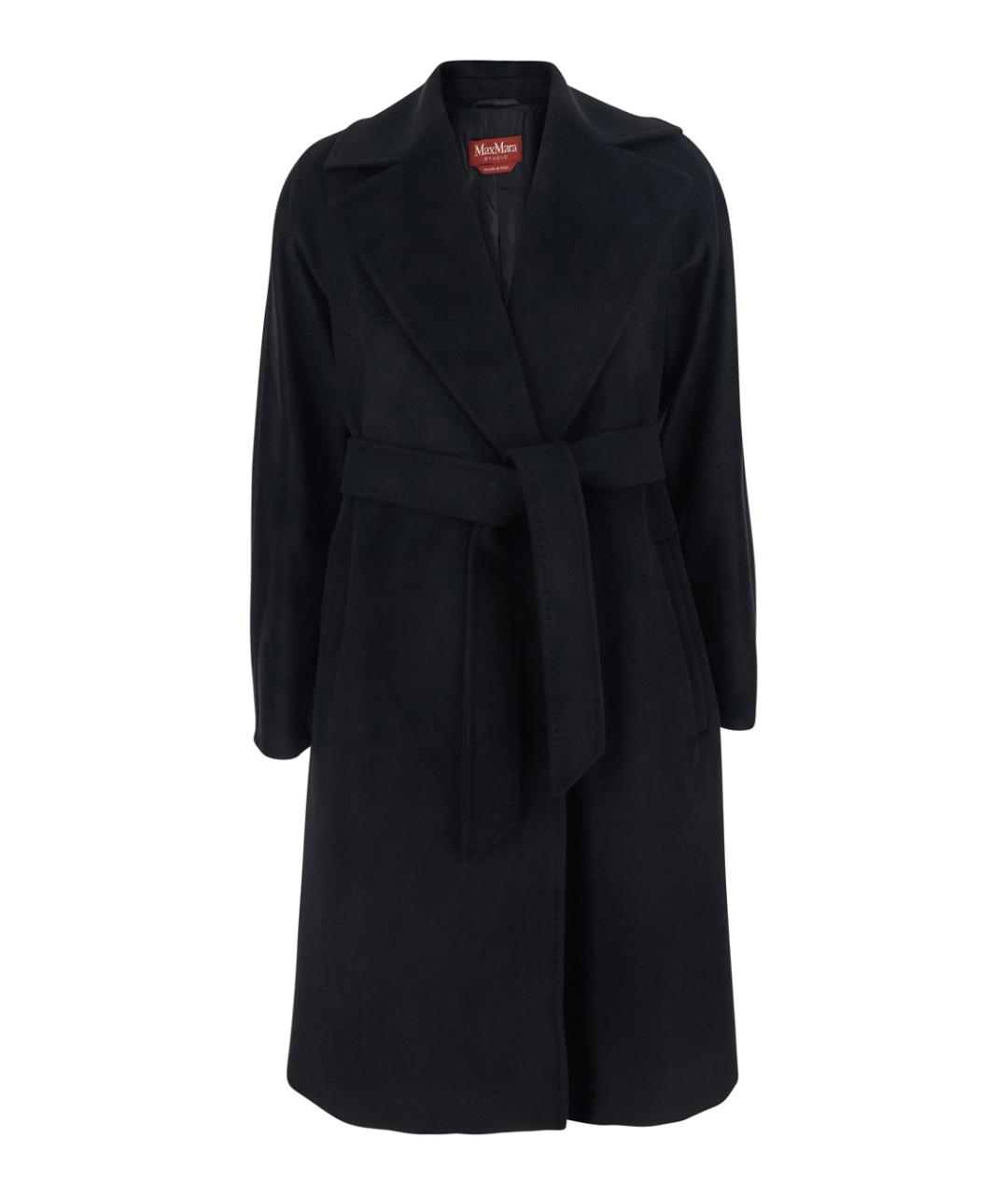 MAX MARA STUDIO Черное шерстяное пальто, фото 1