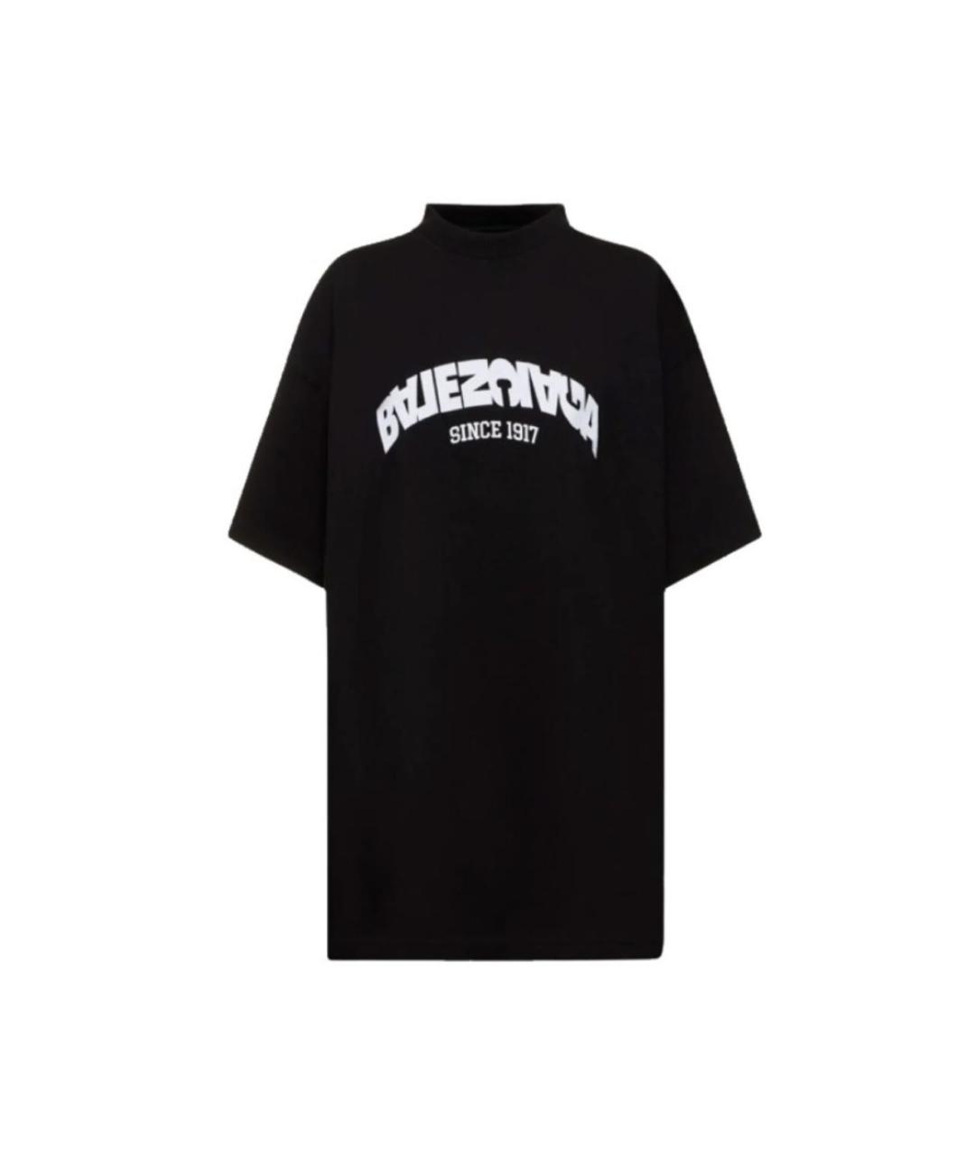 BALENCIAGA Черная хлопковая футболка, фото 9