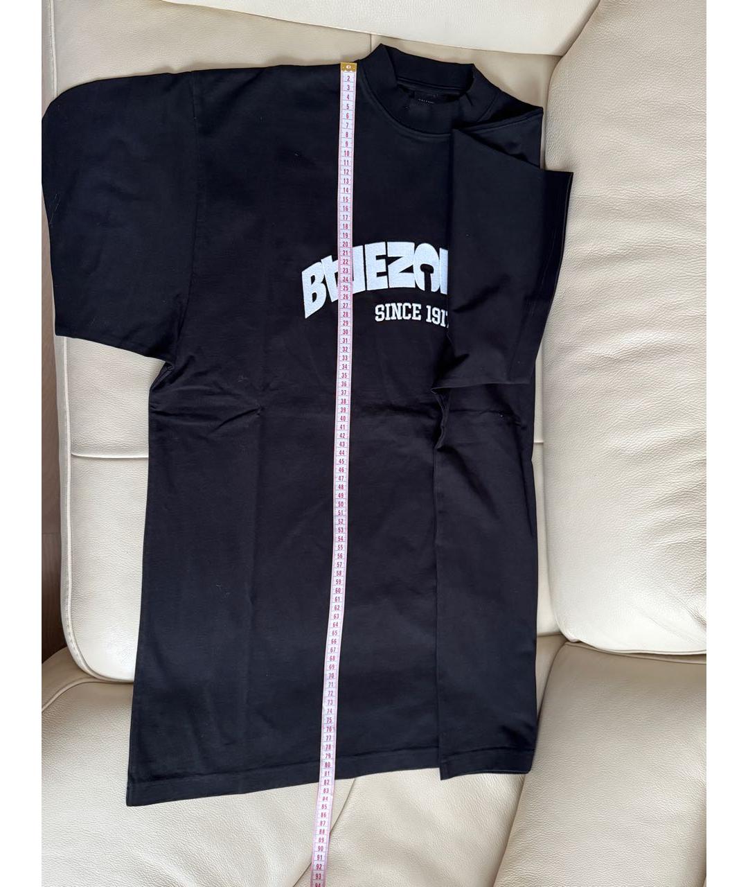 BALENCIAGA Черная хлопковая футболка, фото 8