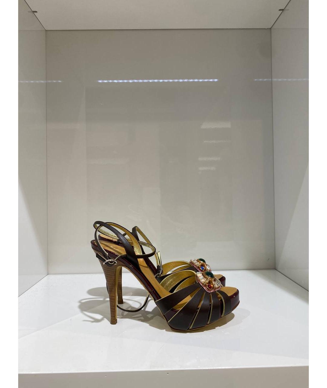 GIUSEPPE ZANOTTI DESIGN Черные кожаные босоножки, фото 3