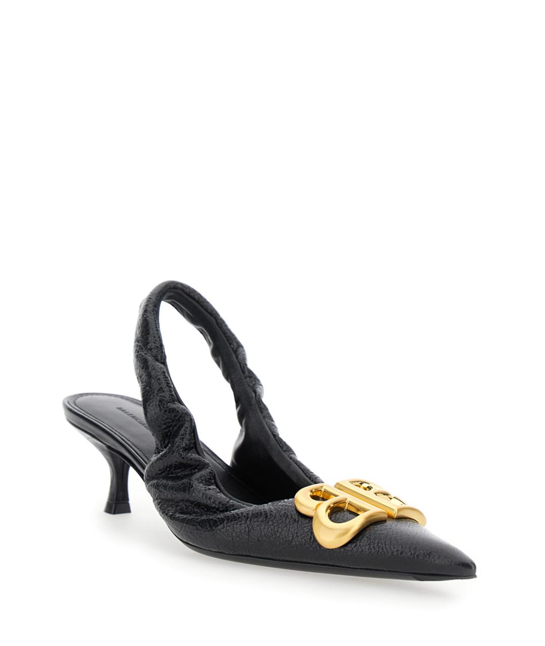 BALENCIAGA Черные кожаные туфли, фото 2