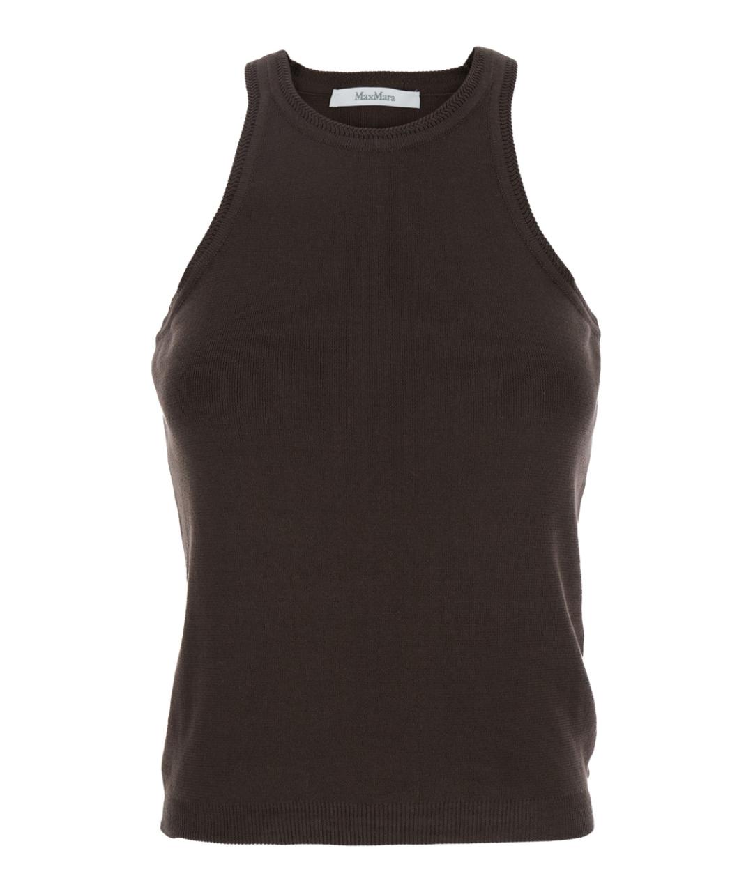 MAX MARA Коричневая хлопковая майка, фото 1