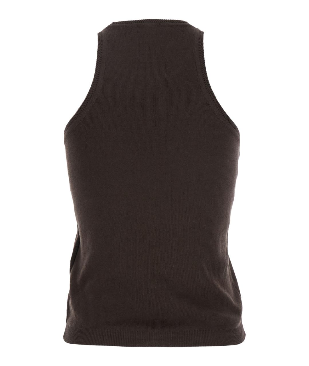 MAX MARA Коричневая хлопковая майка, фото 2