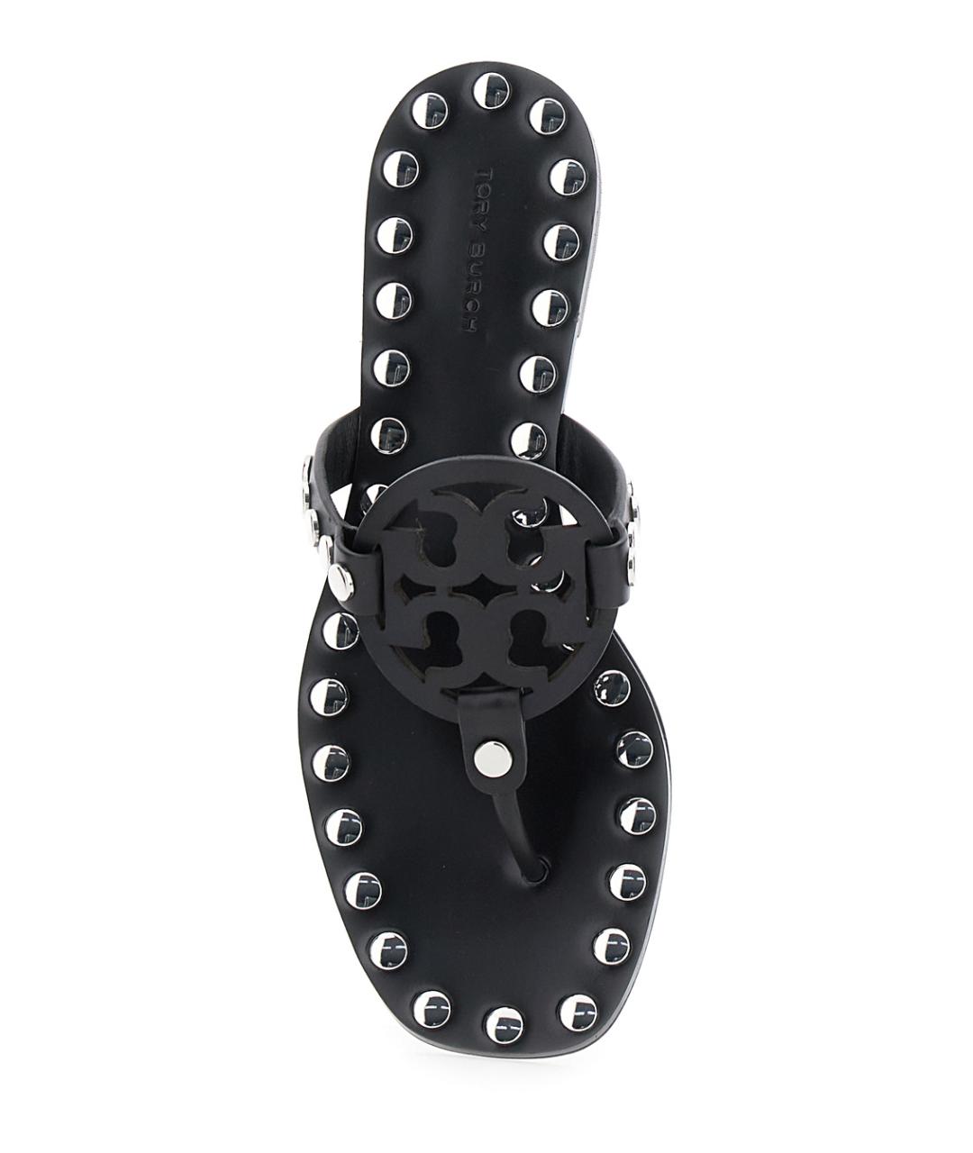 TORY BURCH Черные кожаные сандалии, фото 4