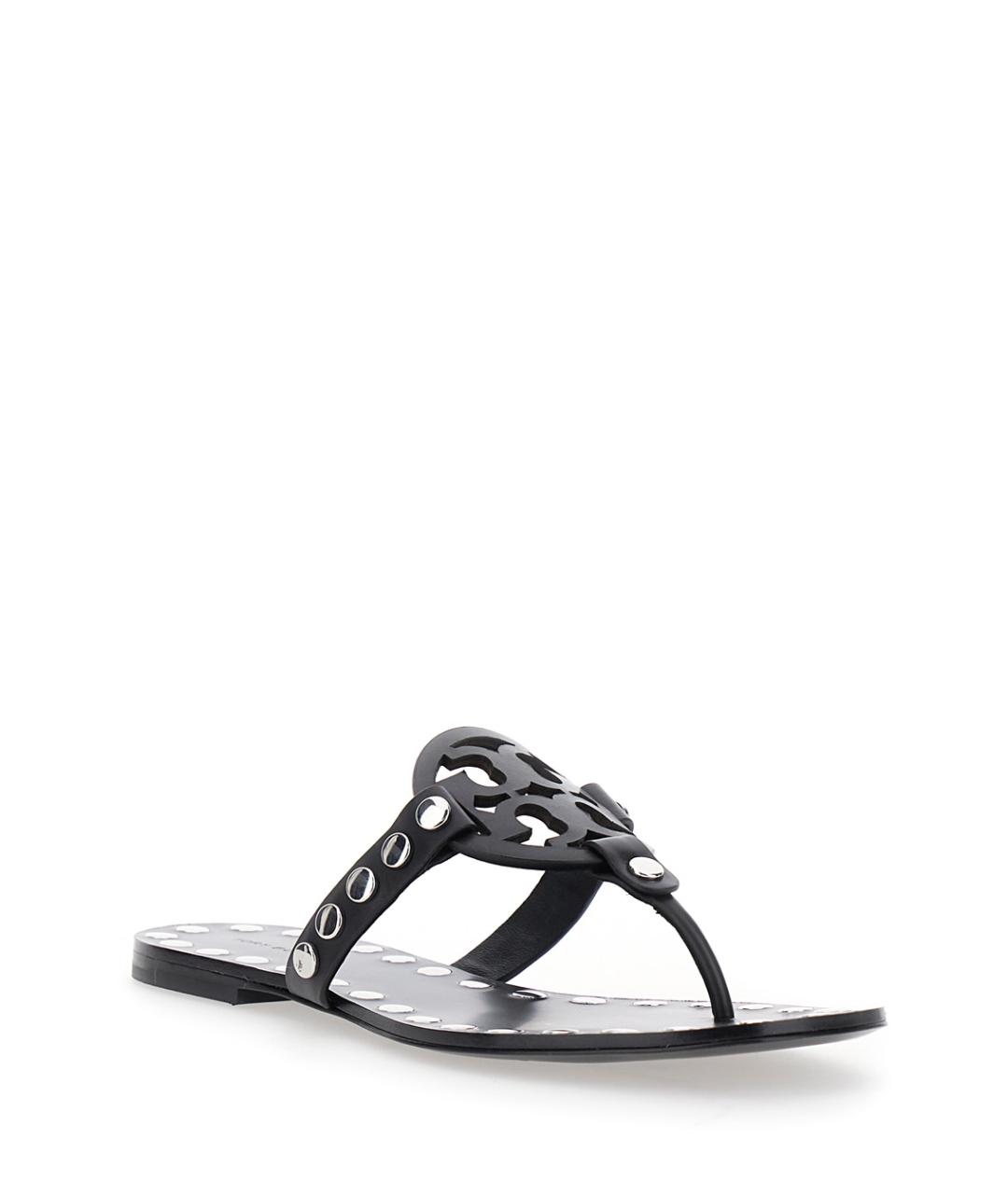 TORY BURCH Черные кожаные сандалии, фото 2