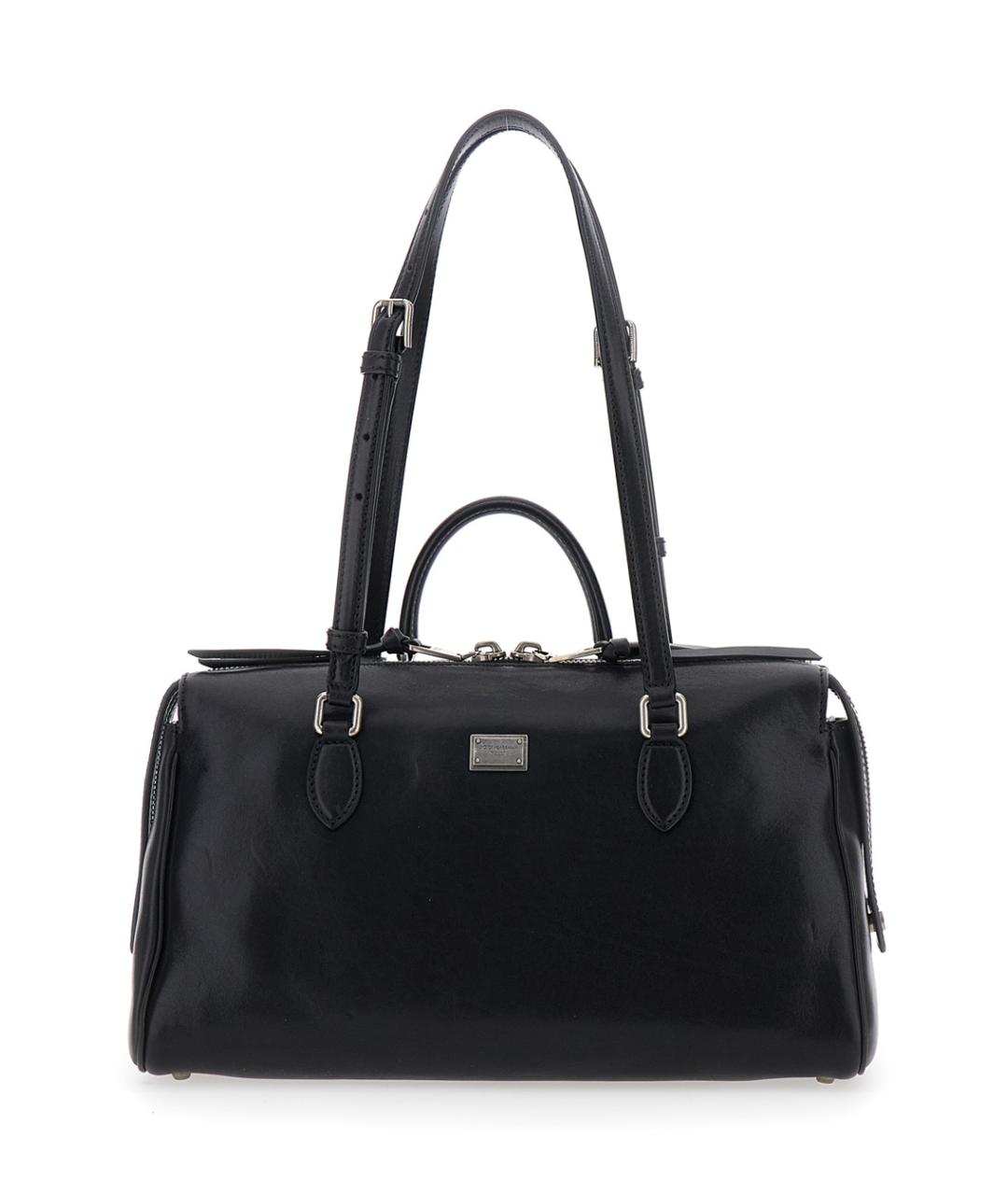 DOLCE&GABBANA Черная кожаная сумка с короткими ручками, фото 1