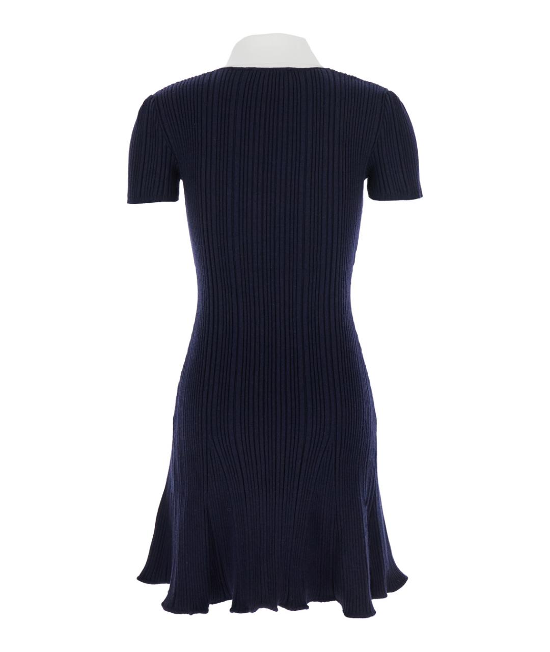 SELF-PORTRAIT Синее вискозное повседневное платье, фото 2