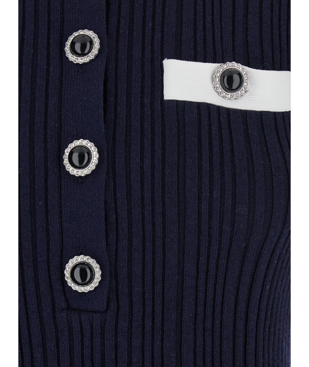 SELF-PORTRAIT Синее вискозное повседневное платье, фото 3