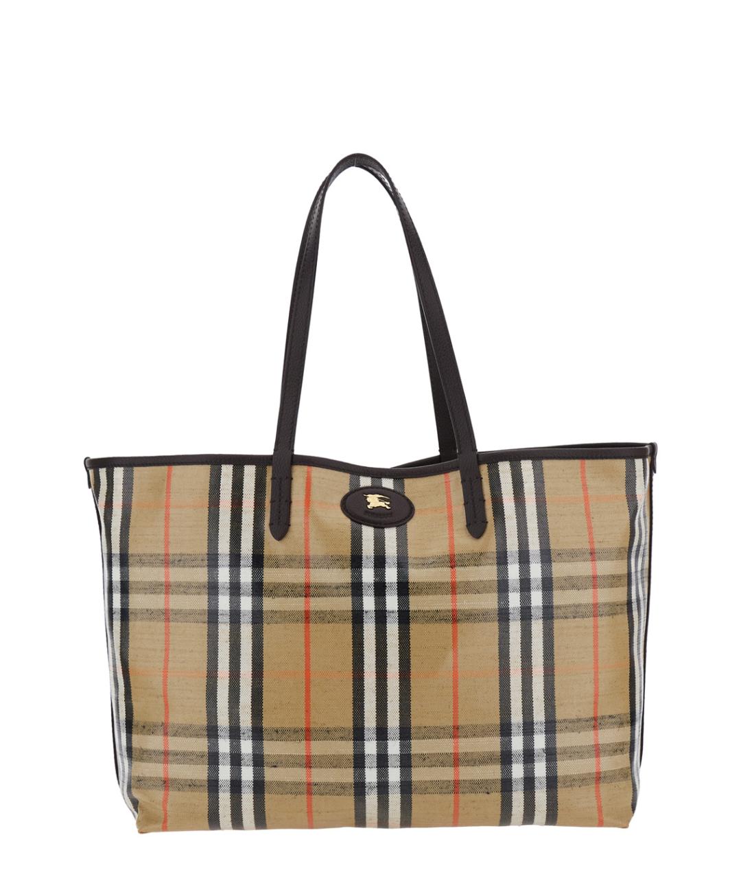 BURBERRY Бежевая хлопковая сумка тоут, фото 1