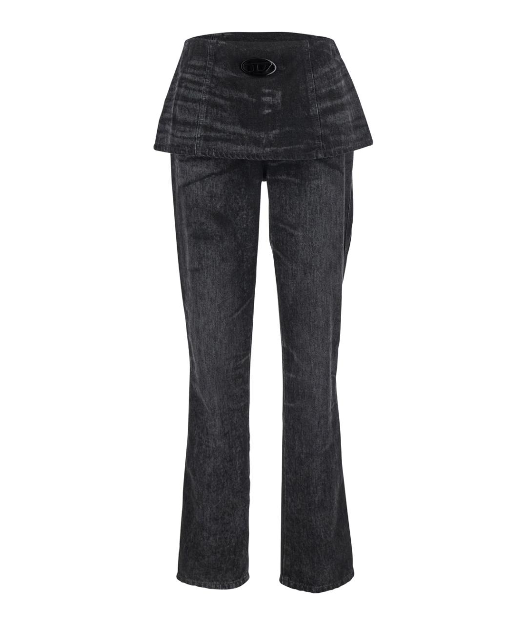 DIESEL Серые хлопковые прямые джинсы, фото 1