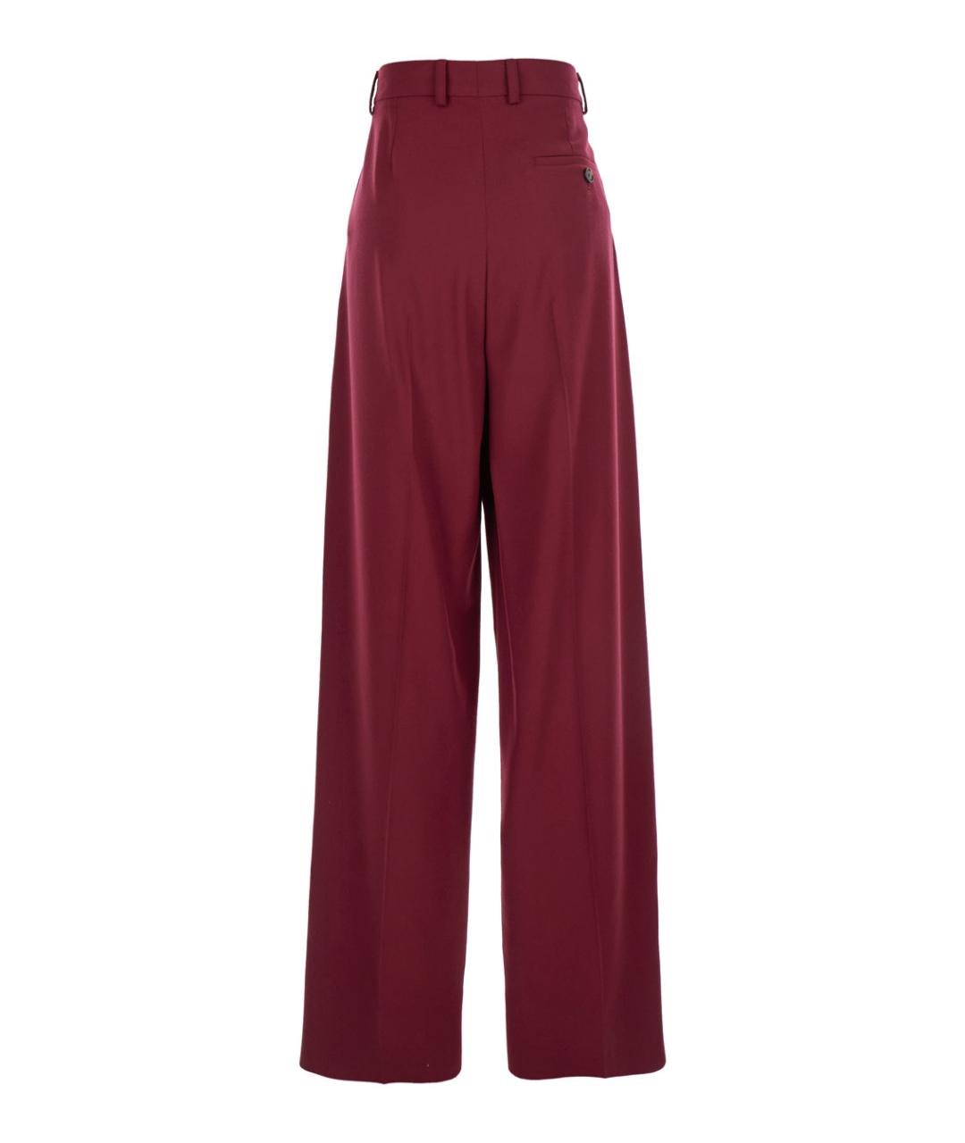 STELLA MCCARTNEY Бордовые шерстяные прямые брюки, фото 2